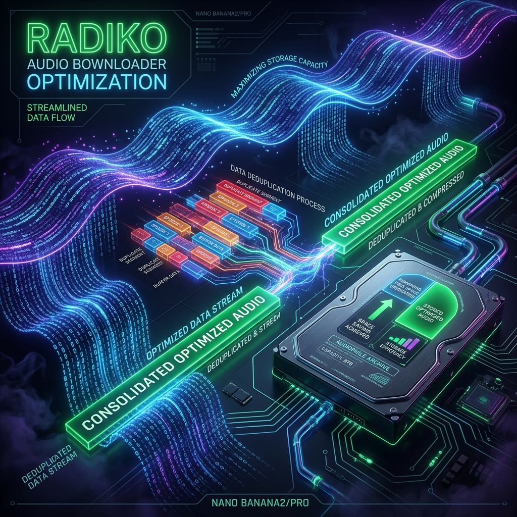 Radiko一括ダウンロードラインの高速化とDB再構築による5GB超の重複解消